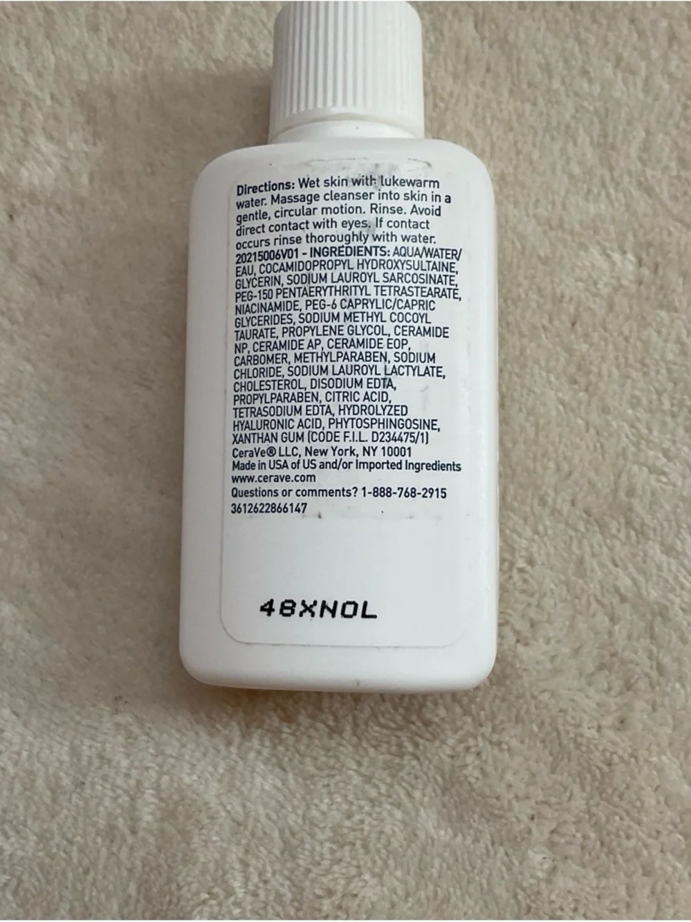 CeraVe Foaming Facial Cleanser — White Bottle with Teal Accent